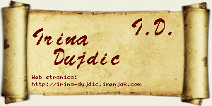 Irina Dujdić vizit kartica